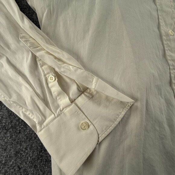 PRADA Size 40 (15.75) Long Sleeve Button Up Men Cotton Stretch Designer Ivory - Picture 9 of 16